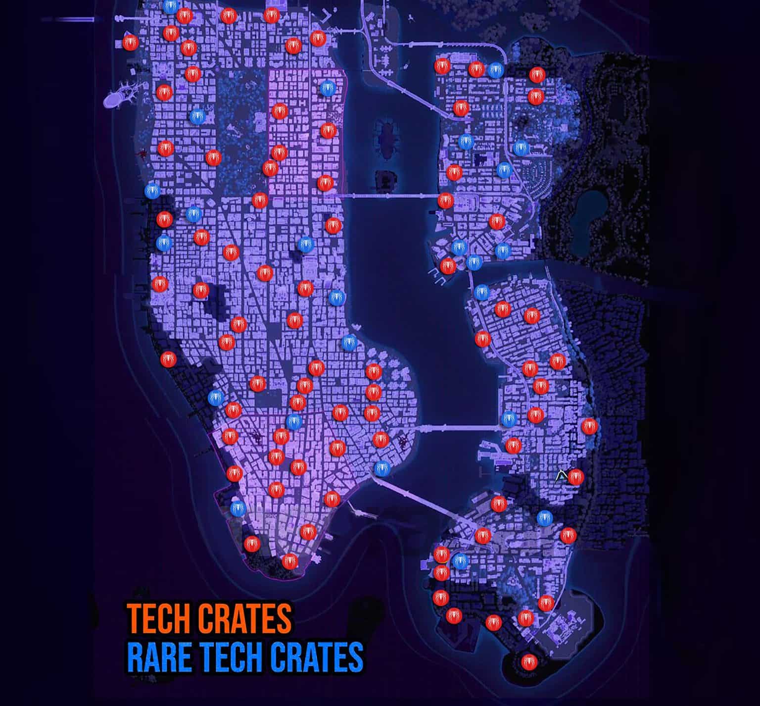 Spider man 2 all rare tech crate locations gamer amplify
